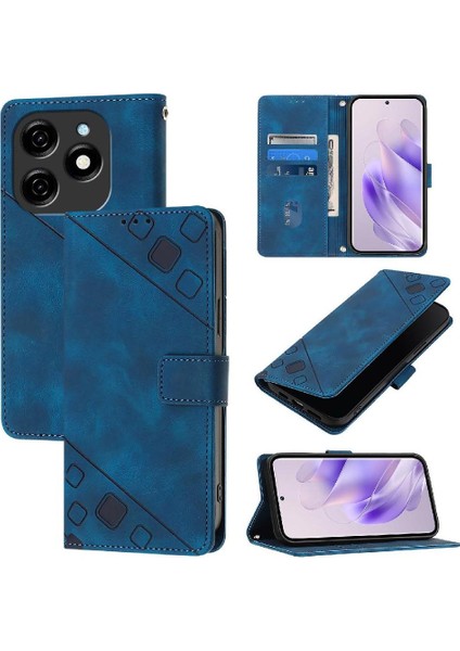 Tecno Spark 20 Manyetik Deri Kart Tutucu Cüzdan Flip Kapak Için Kılıf (Yurt Dışından)