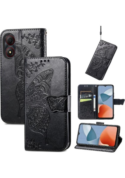 Zte A34 Flip Kapak Için Flip Case Darbeye Deri Kılıf Basit Iş (Yurt Dışından)