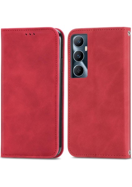 Realme C65 Cüzdan Flip Kapak Için Flip Case Basit Iş Darbeye (Yurt Dışından)