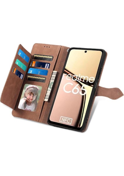 Realme C65 Cüzdan Çok Renkli Çoklu Kart Yuvası Iş Çevirme Için Flip Case (Yurt Dışından) fırsatları