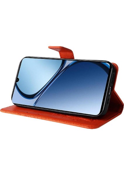Realme C63 Flip Kickstand Darbeye Kapak Pu Deri Kart ile Kılıf (Yurt Dışından)