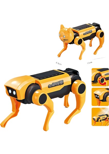 Güneş Motorlu Köpek Yapboz Oyuncakları Yapboz Robotu (Yurt Dışından)