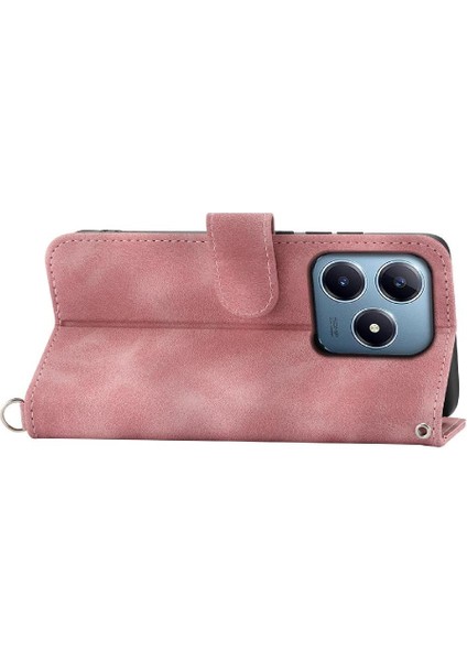 Realme C63/ C61 Kabartmalı Bileklik Çoklu Kredi Kartı Için Flip Case (Yurt Dışından) fırsatları