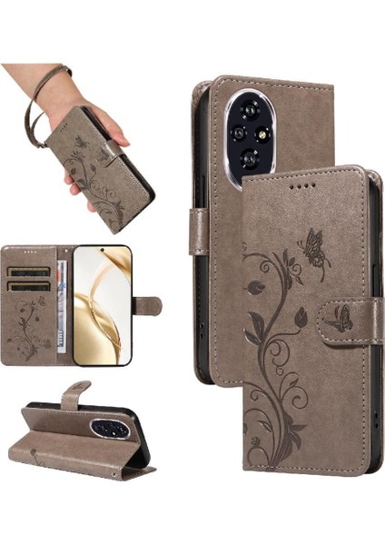 El Kayışı Cüzdan Telefon Kılıfı ve Kart Yuvası ile Onur 200 5g Için Kılıf (Yurt Dışından)