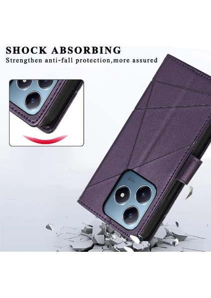 Realme C63/C61 Kickstand Şok Emici Üç Kart Yuvaları Için Flip Case (Yurt Dışından)