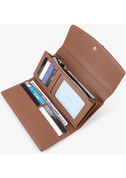 Üç Katlı Uzun Cüzdan Çoklu Kart Yuvası Kadın El Çantası Kart Tutucu (Yurt Dışından) fırsatları