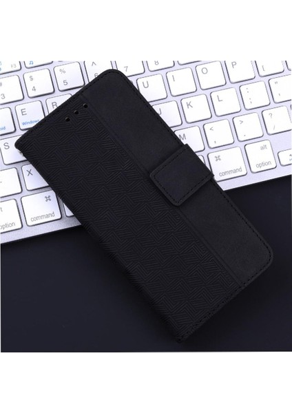 Realme Gt Neo6 Se Geometrik Kabartmalı Cüzdan Kapak Premium Pu Için Flip Case (Yurt Dışından)