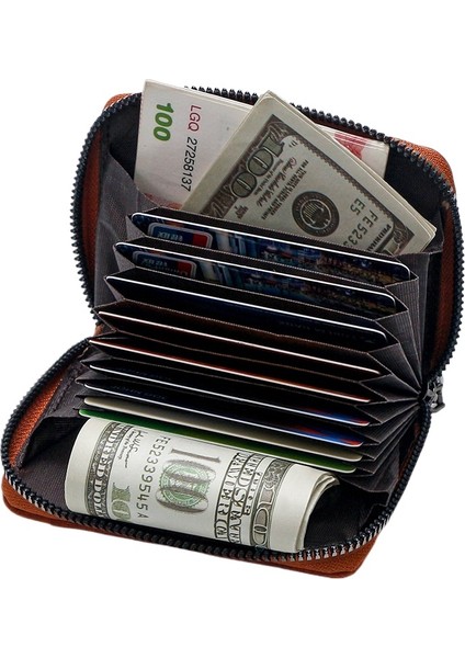 Organ Çantası Fermuarlı Çoklu Kart Yuvası Büyük Kapasiteli Kimlik Kartı Tutucu Para Cüzdanı (Yurt Dışından) indirimleri