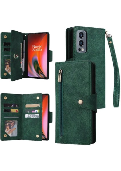 Oneplus Nord 2 Fermuar Cüzdan Kapak Için Kılıf El ile Manyetik Deri (Yurt Dışından)