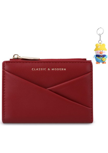 Basit Cüzdan Eğik Kart Yuvası Katlanır Para Cüzdanı Kadın Kart Tutucu (Yurt Dışından)