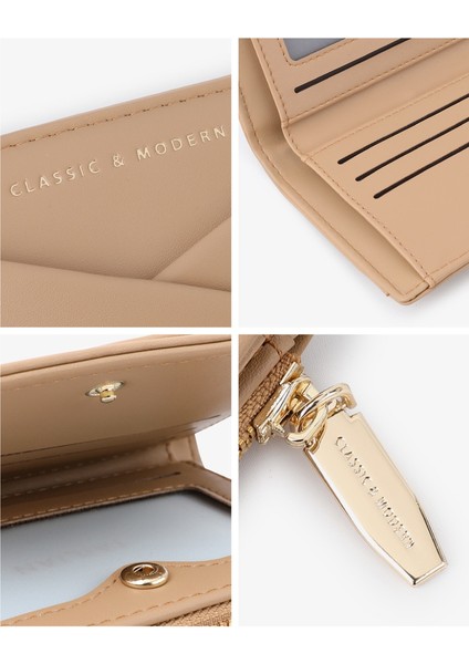 Basit Cüzdan Eğik Kart Yuvası Katlanır Para Cüzdanı Kadın Kart Tutucu (Yurt Dışından) indirimleri