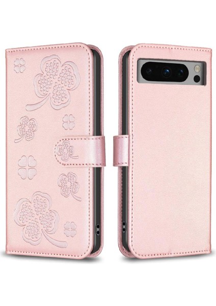 Google Piksel 8 Pro Çok Renkli Pu Deri Cüzdan Yonca Kartı Için Flip Case (Yurt Dışından)