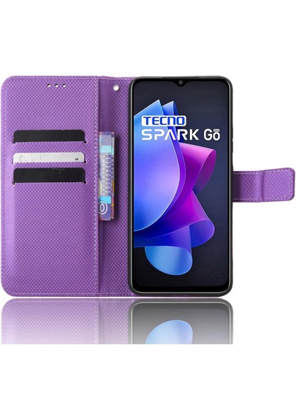 Tecno Spark Için Kılıf Gitmek 2023 Manyetik Cüzdan Kickstand Kapak Kart Tutucu (Yurt Dışından)