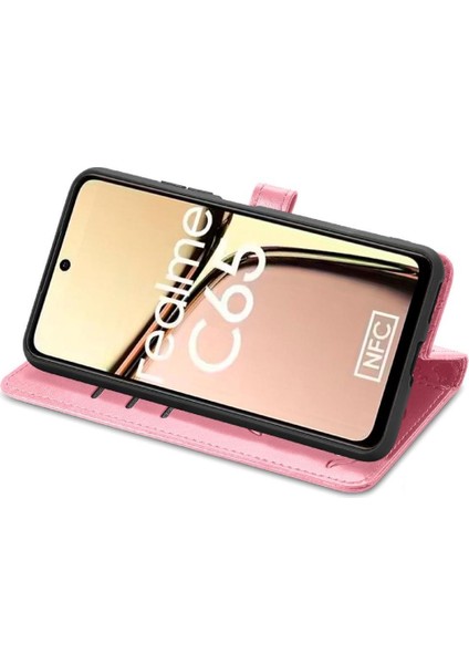 Realme C65 Için Flip Case Kısa Kayış Kapak Kapak Karikatür Hayvanlar Deri (Yurt Dışından) modelleri