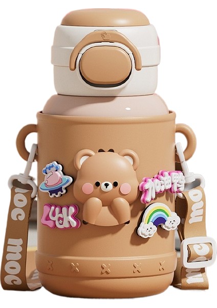 Okul Sevimli Pipetli Su Şişesi Yalıtımlı Kupa (Yurt Dışından)