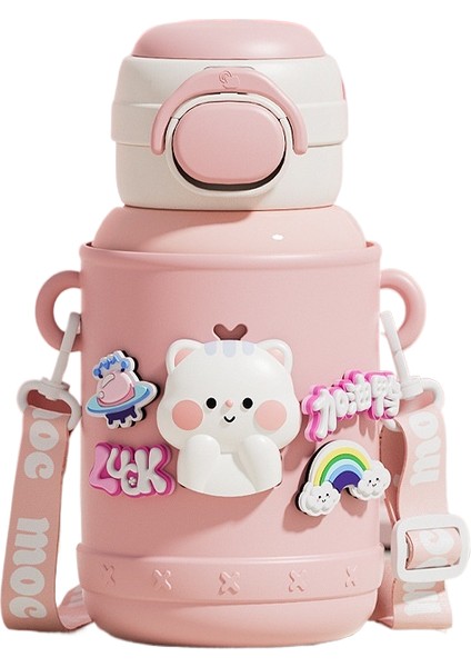 Okul Sevimli Pipetli Su Şişesi Yalıtımlı Kupa (Yurt Dışından)