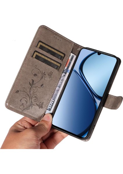 Realme C61 Kabartmalı Kelebek ve Kart Yuvası Cüzdan Telefon Kılıfı (Yurt Dışından) modelleri