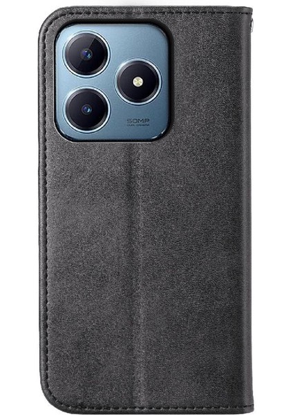 Realme C63/C61 Günlük Kullanım Standı El Kayışı Eşkenar Dörtgen Şekli Için Flip Case (Yurt Dışından)