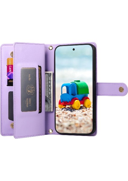Google Piksel 9/9 Pro Cüzdan Bölmesi Çok Fonksiyonlu Kart Için Flip Case (Yurt Dışından)