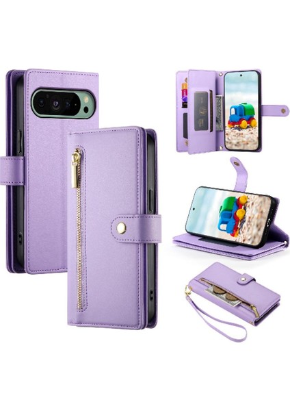 Google Piksel 9/9 Pro Cüzdan Bölmesi Çok Fonksiyonlu Kart Için Flip Case (Yurt Dışından)