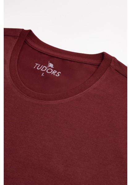 Unisex 3'lü Paket Siyah-Beyaz-Bordo Rengi Slim Fit Dar Kesim Pamuk Bisiklet Yaka Tişört modelleri