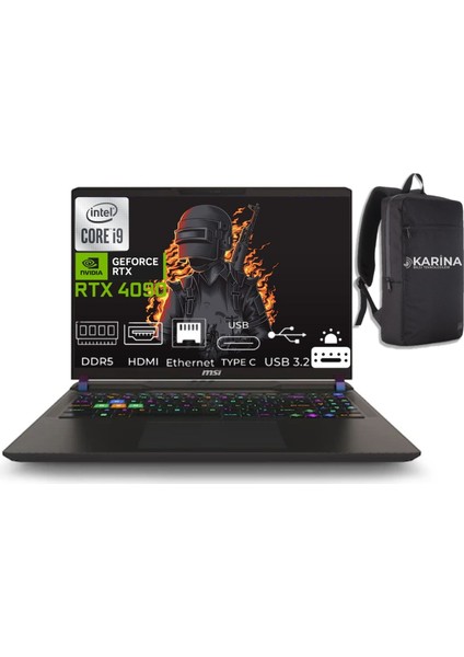 Msı Vector 16 Hx Intel Core I9 14900HX A14VIG-825XTR-10 40GB 4tb Rtx 4090 16GB Freedos 16" Qhd+ 240Hz Taşınabilir Bilgisayar & A14VIG825XTRK10