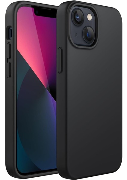 Apple iPhone 14 Kılıf Slikon Kılıf Düz Renk Kılıf Koruyucu Kılıf - Siyah