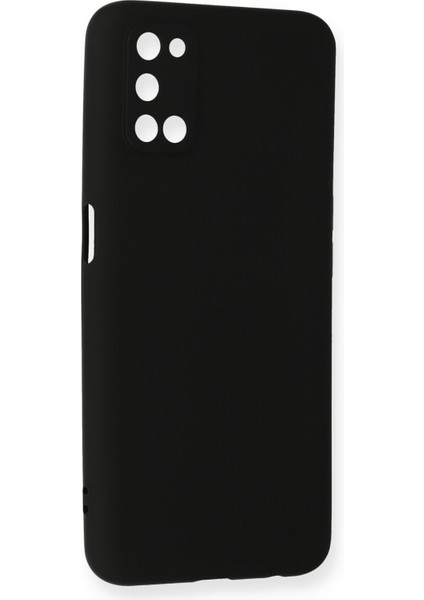 Oppo A92 Kılıf Slikon Kılıf Düz Renk Kılıf Koruyucu Kılıf - Siyah