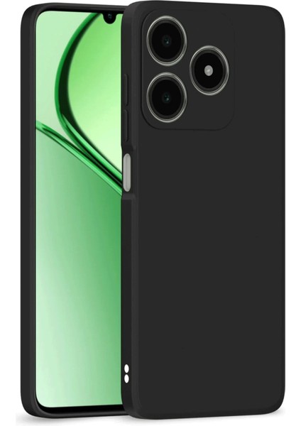 Realme C63 Kılıf Slikon Kılıf Düz Renk Kılıf Koruyucu Kılıf - Siyah