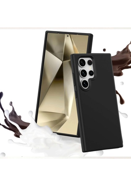 Samsung Galaxy S24 Ultra Kılıf Slikon Kılıf Düz Renk Kılıf Koruyucu Kılıf - Siyah indirimleri