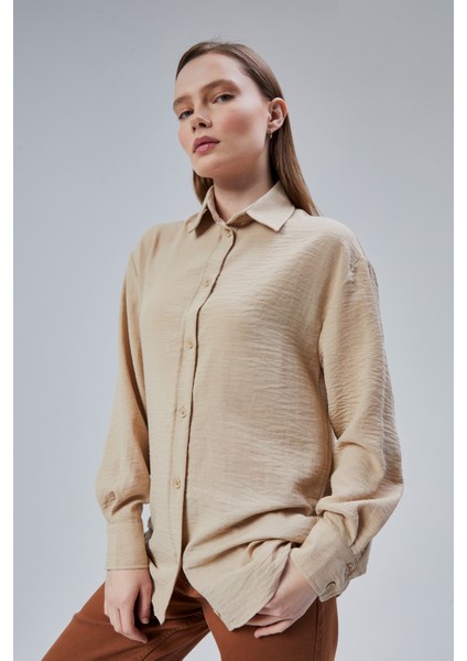 Kadın Salaş Kalıp Keten Gömlek