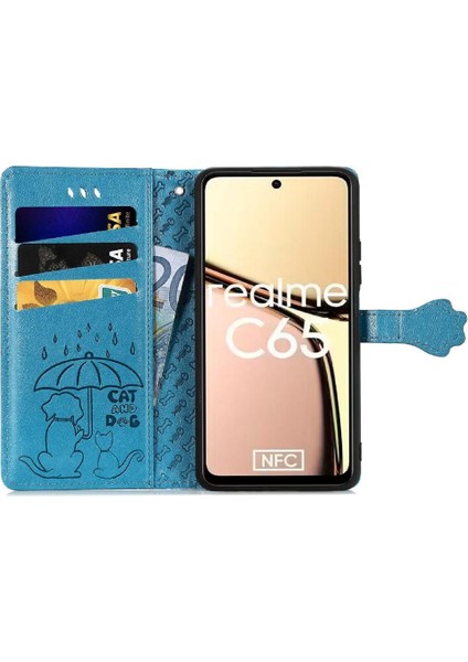 Realme C65 Için Flip Case Kısa Kayış Kapak Kapak Karikatür Hayvanlar Deri (Yurt Dışından) modelleri