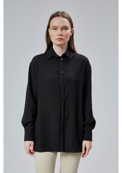 Kadın Salaş Kalıp Keten Gömlek