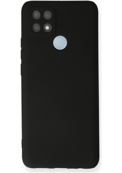 Oppo A15 Kılıf Slikon Kılıf Düz Renk Kılıf Koruyucu Kılıf - Siyah