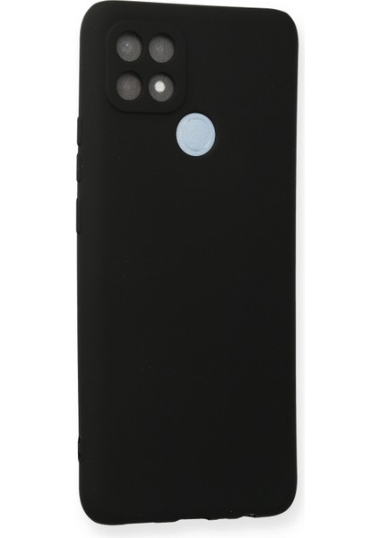 Oppo A15 Kılıf Slikon Kılıf Düz Renk Kılıf Koruyucu Kılıf - Siyah