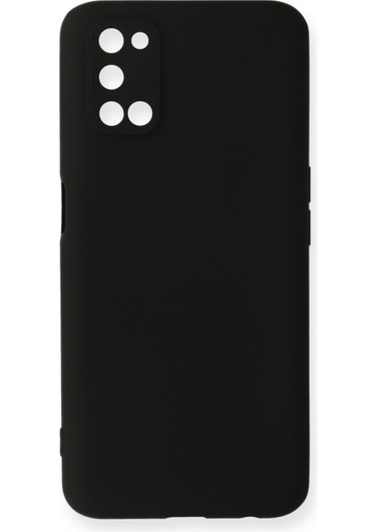 Oppo A52 Kılıf Slikon Kılıf Düz Renk Kılıf Koruyucu Kılıf - Siyah