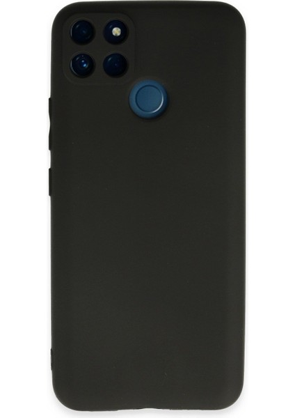 Realme C21Y Kılıf Slikon Kılıf Düz Renk Kılıf Koruyucu Kılıf - Siyah
