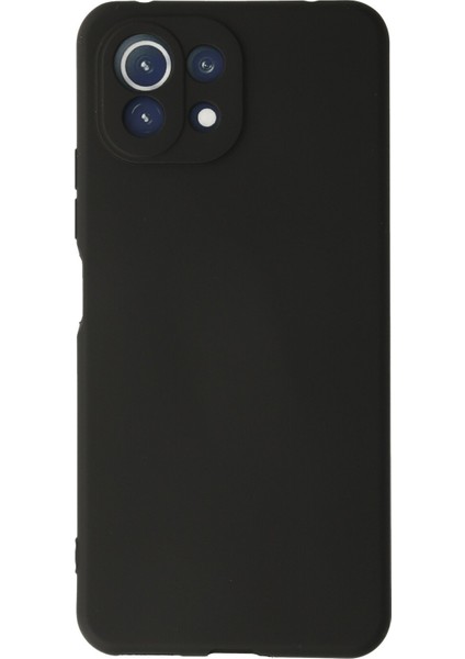 Xiaomi Mi 11 Lite Kılıf Slikon Kılıf Düz Renk Kılıf Koruyucu Kılıf - Siyah