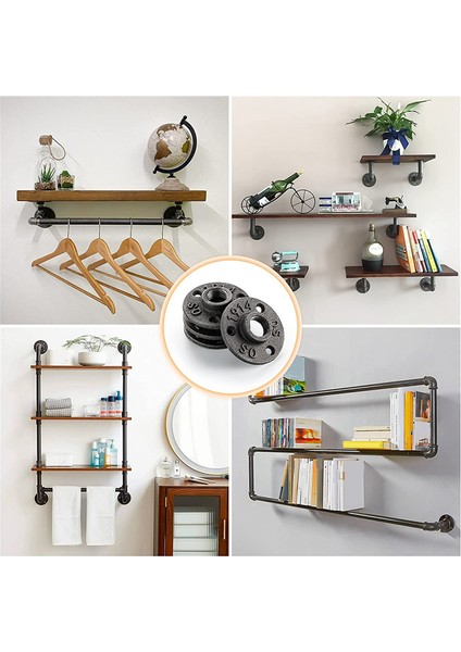 Zemin Flanşı - Vintage Dekor Için Dişli Delikli 10 Paket Dövülebilir Dökme Demir Boru Flanş Boru Bağlantısı (Yurt Dışından) indirimleri