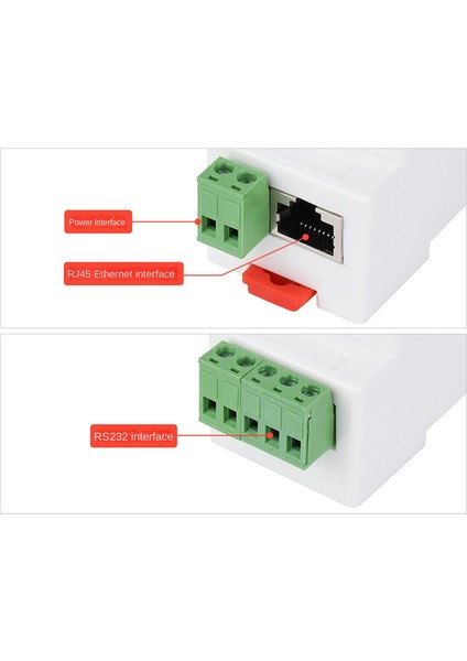 Waveshare RS232 To Poe Eth Endüstri Ray Tipi Seri Sunucu RS232 To RJ45 Ethernet Modülü 300-115200BPS Tcp/ıp To Seri Modül (Yurt Dışından)