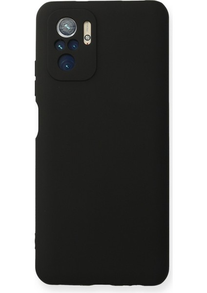 Xiaomi Redmi Note 10 Kılıf Slikon Kılıf Düz Renk Kılıf Koruyucu Kılıf - Siyah