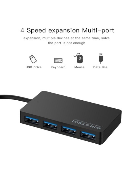 Pc Dizüstü Güç Kaynağı Için 5 Gbps Yüksek Hızlı USB 3.0 Hub 4 Bağlantı Noktalı USB Splitter Adaptörü (Yurt Dışından)