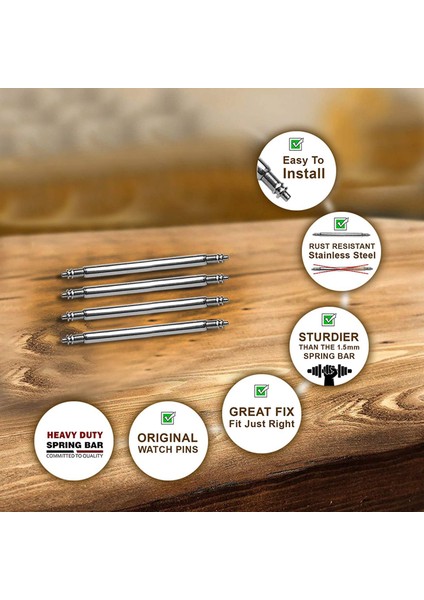 4 Adet Ağır Hizmet Tipi Saat Kayışı Pimleri, Geleneksel ve Akıllı Saatler Için Uygun 1,45 mm Kalınlığında Paslanmaz Yedek Pimler (Yurt Dışından) modelleri
