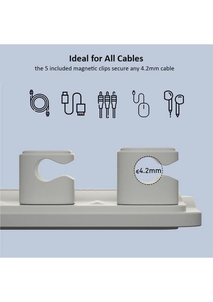 Manyetik Kablo Tutucu, Masaüstü Kablo Tutucu, Kablolar, Diğer Teller, Tahtaya Yapışkanlar, Mermer, Metal, Cam (Gri) (Yurt Dışından) fırsatları