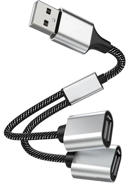 Usb'den USB 2.0'a Üçlü USB Portlu Hub Otg Adaptör Kablosu Hab Veri Şarj Dönüştürücü USB Uzatma Ayırıcı, USB A'dan 2 Usb'ye (Yurt Dışından)
