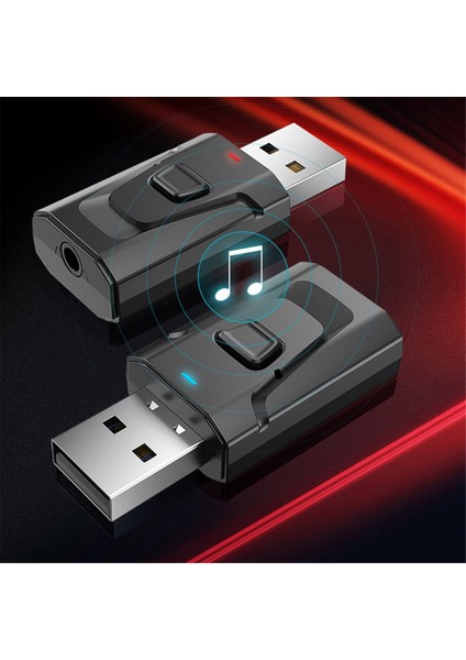 4-In-1 Bluetooth 5.0 USB Bluetooth Verici Alıcı Ses Adaptörü ile Çağrı Araba Bluetooth Alıcısı (Yurt Dışından)