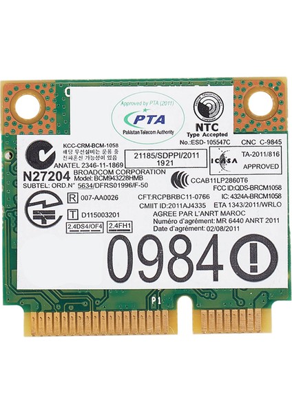 BCM943228HMB 04W3764 Wıfı Kablosuz Bluetooth 4.0 Yarım Mını Pcı-E Kart Kompakt Lenovo E130 E135 E330 E335 E530 E535 E430 (Yurt Dışından)