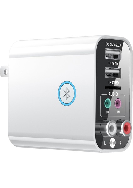 2'si 1 Arada Bluetooth Verici Alıcı Duvar Çok Işlevli Hızlı Şarj Cihazı Uzaktan Kumandalı Bluetooth Ses Adaptörü - Abd Fişi (Yurt Dışından)