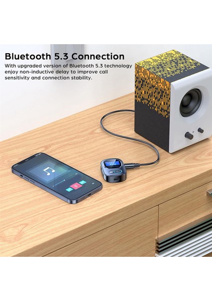 Bluetooth 5.3 Verici Alıcı Tv/pc/araba/ev Stereo Için LED Ekranlı Mini Taşınabilir Kablosuz Ses Adaptörü (Yurt Dışından) fırsatları