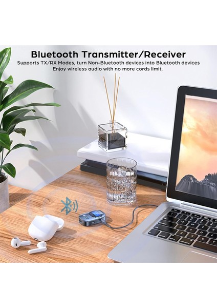 Bluetooth 5.3 Verici Alıcı Tv/pc/araba/ev Stereo Için LED Ekranlı Mini Taşınabilir Kablosuz Ses Adaptörü (Yurt Dışından) indirimleri